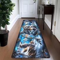 Vilko tema virtuvės kilimėlis neslystantis vandeniui atsparus grindų kilimas koridoriui, miegamajam, virtuvei gamtos/fantazijos stiliaus namų dekoras kilimas 40X120CM beige