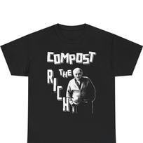 Compost the Rich Shirt Murray Bookchin Social Ecology Tee Libertarian Municipalism Eco-Anarchist Rojava Solidarity T-Shirt Socialist Humor 4XL gray