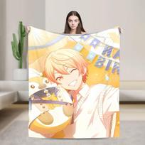 sekai tsukasa tenma Blanket Multi-size Soft Fuzzy Plush Throw Blankets for Couch Sofa and Bed Size: 75*100cm, Weight: 230 GSM white