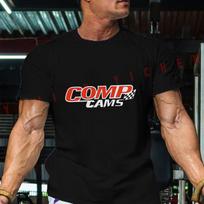 COMP CAMS Red And White Pattern Design Moto Men T-Shirt Cotton O-neck Short Sleeve T Shirt Hip XXL brown