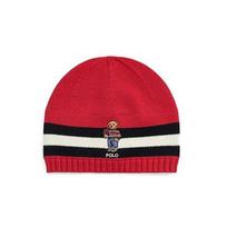 Polo Ralph Lauren Bear Pattern Warm Wool Hat Unisex Couple Style Red 99860407 raudona