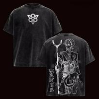 Nijiku Zanka Gachiakuta Clothing Men's Clothing Manga T shirt Vintage Washed T-Shirt Casual Tee Harajuku Male 2026 Summer Tshirt XXL black