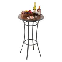 VEVOR Lauko apvalus strypinis stalas, 60 cm baro aukščio bistro stalas, terasos valgomojo stalai su lengvai valomu stalviršiu ir tvirtu metaliniu rėmu 60 x 60 x 101 cm