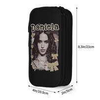 Daniela Katseyes Kpop Girl Group Pencil Cases Fashion  Pen Pencil Bags Student Large Storage Students School Gift Pencilcases 21x10.5x5cm black