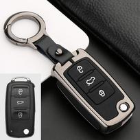 Skirtas Volkswagen Polo Golf 4 5 6 7 MK7 Tiguan mk2 Jetta Bora T-ROC T-CROSS Scirocco cinkuoto lydinio + silikono automobilio nuotolinio valdymo raktas B Silver gray