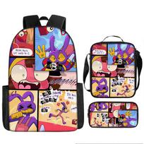 Magijos Skaitmeninis Cirkas Mokyklinė Kuprinė Pradinė Mokykla 3-4-5 Klasė Lengva Didelės Talpos Apsauga nuo Smūgių Animacinis Anime Kuprinė as the picture black