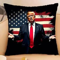 D-Donalds-Trumps-2024 Pillow Case Throw Pillow Cover Nordic Vintage Style Cushion Covers Home Living Room Sofa Couch Seat Decor 16x16Inch black