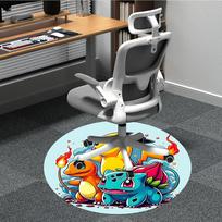 1 vnt. Pikachu Pokemono personažai Biuro apvalus kilimas, Po biuro kėdėmis Miegamojo Svetainės Namų dekoras a09260 120cm by 120cm black