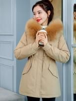Pie overcomes the  winter new trend of cotton-padded women's clothing, down cotton-padded women's clothing, waist, slim fit and warm jacket M chaki