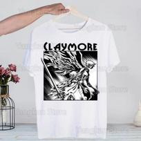 Claymore Anime Clare Miria Manga Fashion T-Shirt For Men Casual Tops Short Sleeve Waifu Men's Tshirt Cute Printing Shirt S juoda