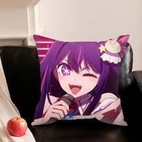 Ai H-Hoshino O-Oshi No Ko Anime Various Sizes Square Pillowcase For Car Home Bedchamber Decor Peach skin 18*18(CM)-1Pcs white