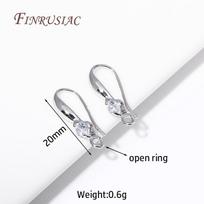 18K Gold Plated Cubic Zircon Ear Wire with Open Loop Earring Hooks Jewelry Earrings Making Supplies DIY Findings Accessories 4 Pieces beige
