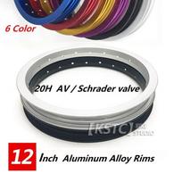 12 Inch BMX Bicycle Rims A/V Single layer Aluminum Alloy Children's  Bike Rims 20 Hole Sliding Step Bicycle Wheel Accessories sidabras