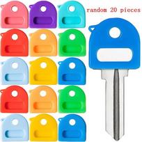 20Pcs Elastic Key Identifiers Protector Key Toppers Cover Soft Rubber Colored Key Caps Covers Diy Accessories multi