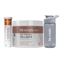 hk vitals Glutathione, 15 Effervescent Tablets + Collagen 100g + Sipper