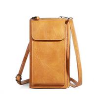 Fashion Small Crossbody Messenger Bag for Women PU Leather Mobile Phone Wallet Mini Shoulder Purse black