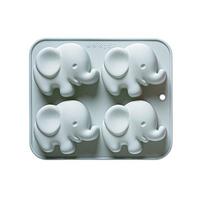 4-hole Baby Elephant Silicone Mold Cute Animal Fondant Candy Chocolate Mould Baking Tools Ice Grid Soap Epoxy Resin Mold mėlyna