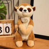 Lifelike Meerkat Plush Toys Soft Stuffed Wild Lemur Doll Cute Funny Anime Animal Toys Lovely Desktop Pets Children Birthday Gift 25cm brown