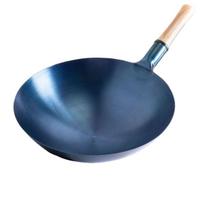 Carbon Steel Wok,12.6  Round Bottom Woks Pan Uncoated Nonstick Pot,Pre-Seasoned Chinese Wok Kitchen Cookware for Gas Cooktops 30CM gray
