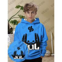 Autumn Winter Rapper JuL C'est Pas Des Lol 3D Print Children Hoodies Long Sleeve Sweatshirt Casual Pullover Kids/Adult Tops 100 blue