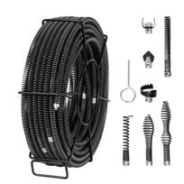 VEVOR Modulinis kanalizacijos valymo trosas 100FT/30,5 m x 5/8In/1,6 cm ir 7 antgaliai 0,8 -3,9 /2-10 cm vamzdžiams 43.5 x 43.5 x 13 cm
