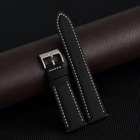 Genuine Leather Apple Watch Strap with Stitched Buckle – In Stock 22mm black