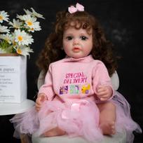 KEIUMI 55CM Reborn Dolls Viso kūno minkštas silikoninis vinilas Reborn Toddler Girl Betty Lifelike Baby Doll Kalėdinė dovana grotelėms 55 cm brown