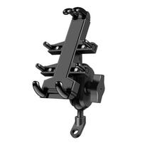A01 Universal Motorcycle Bike Mobile Phone Holder Aluminum Bicycle Riding Bracket GPS Mount Handlebar Side Mirror B gray
