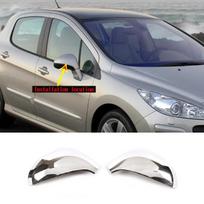 Automobilio šoninių durelių galinio vaizdo veidrodžio dangtelio apdailos lipdukas, skirtas Peugeot 207 308 2006-2014 automobilio išorei sidabras