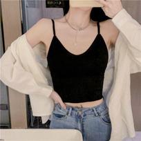Sexy Women Bras Backless Bandage Cross Tank Tops Street Wear Solid Black White Inner Underwear For Girls Y2K Tops Fashion Lady Lingerie Crop Tops S beige