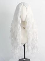 25 Years New Fashion Long White Wave Curly Hair Fiber Synthetic Wig Christmas Anime Party cosplay balta