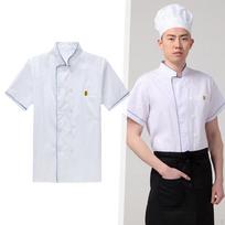 Chef Coat, Catering Workwear Cook Uniform Lightweight Comfortable White Jacket Apparel for Barista L white