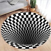 3D sūkurio optinės iliuzijos kilimai Plotiniai kilimai Neslystantys apvalūs kilimai Plotiniai kilimai svetainei Trumpo plauko sūkurio kilimas Diameter 60cm(23in) gray