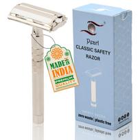 Pearl Shaving Double Edge Butterfly Safety Razor LS-01 (Nickle) white