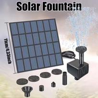 Solar Fountain Pump With Led Light For Garden Pond And Water Features gray