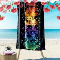 Rainbow Axolotl Design Beach Towel Beach towel quick-drying for travel outdoor sports jogging beach and swimming 70cmx140cm(27x55inch) blue