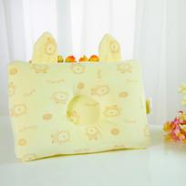 Baby Infant Memory Foam Pillow With Pure Cotton Fabric For Newborn Head Shaping Support Yellow beige