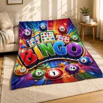Bingo Cards And Balls Coral Fleece Blanket 75cm*90cm blue