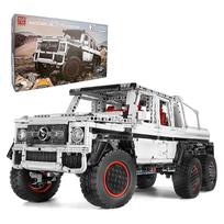 MOULD KING 13061 Techninis pikapas Automobilių statybiniai blokai APP RC motorizuota 6x6 visureigio sunkvežimio modelis MOC plytos vaikams Kalėdų dovana gray