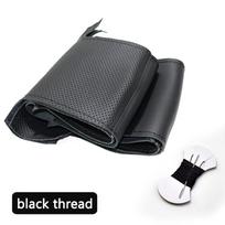 Juodas dirbtinės odos automobilio vairo dangtis, skirtas BMW E90 320 318i 320i 325i 330i 320d X1 328xi Tricolor thread gray