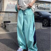Summer Dopamine Color-Block Athletic Casual Pants for Men - Korean Style Loose Quick-Dry American Straight-Leg Parachute Trousers for Students 2XL gray