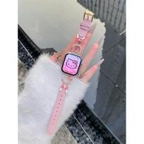 Cute Kitty Hello Kitty Leather Strap For Iwatch10 Apple Watch Applewatch987Se self-test 14mm gray