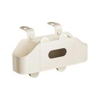 Car Backseat Organizer with Cup Holder Tissue Box Multifunctional Universal Automotive Seat Headrest Hanging Storage Box Hook Car Accessories white