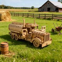 Wooden Oil Tanker Truck Puzzle DO-IT-YOURSELF Wooden 3D Truck Assembly Learning Birthday Present Christmas Present balta