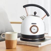 YKJY-Creative elektrinis virdulys su termometru, didelės talpos automatinis išjungimas, buitinė asmenybė Apsaugo nuo nuplikimo verdančio vandens arbatinukas balta