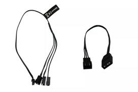 Alphacool 18601 skaitmeninis RGB LED Y kabelis su trimis išėjimais ir JST jungtimi, 30 cm, juodas