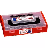 FixTainer - DUOPOWER & DUOSEAL + Varžtai, Sieninis Kaištis Šviesiai Pilka/Raudona, 275 vnt.