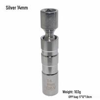 3/8  Universal Magnetic Spark Plug Socket Puller with Swivel 12-Point Head gray