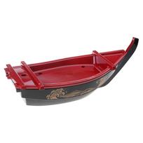 Fashion Ship Shape Sushi Plate Kitchen Sushi Tool Plastic Texture Perfect for Dining Room Decors and Various Occasion raudona