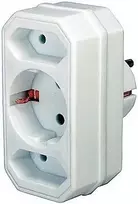 Maitinimo adapteris Brennenstuhl 1508050 su 2+1 kištukiniais lizdais baltas